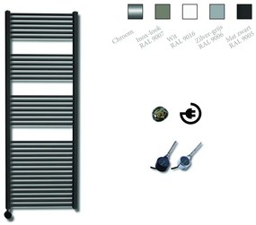 Sanicare Elektrische Design Radiator - 172 x 60 cm - 1127 Watt - thermostaat chroom linksonder - mat zwart HRLEC 601720/A