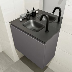 Mondiaz Olan 60cm toiletmeubel dark grey met wastafel urban midden 1 kraangat