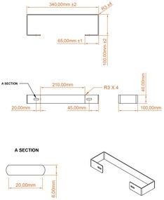 Eastbrook Wingrave handdoekhouder voor paneelradiator 31cm antraciet