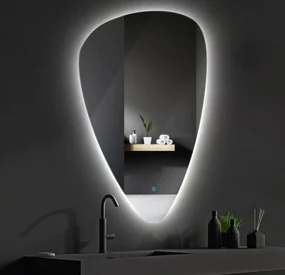 Sanigoods Ovaro organische spiegel met LED-verlichting en verwarming 90x120cm
