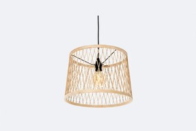 Landelijke Buiten Hanglamp Rotan -lichts - Calamus Staal Taupe