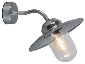 Buiten wandlamp zink met glas IP44 - Munich