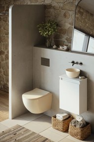 Fontana Bano toiletmeubel mat wit 40x22cm met waskom in licht ivoor