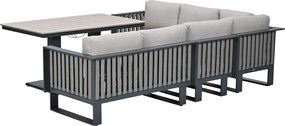 Garden Impressions Gabon - Brugge lounge dining set 5-delig - donker grijs