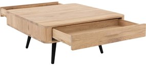 Goossens Salontafel Bjarte vierkant, hout eiken wit, stijlvol landelijk, 90 x 40 x 90 cm