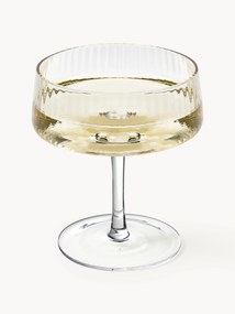 Handgemaakte champagneglazen Cami met groefstructuur, 4 stuks