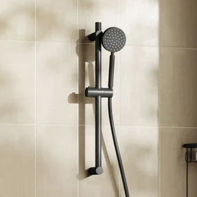 Saniclear Nero glijstangset met Vision handdouche zwart mat