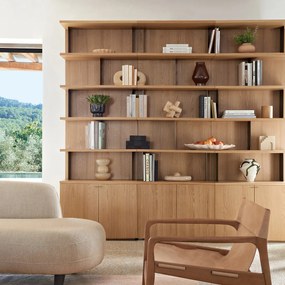 Eiken fineer boekenkast, TETRY