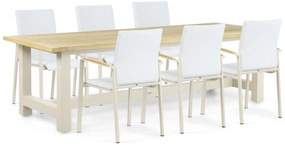 Tuinset 6 personen 260 cm Aluminium/textileen Taupe Lifestyle Garden Furniture Brandon/San