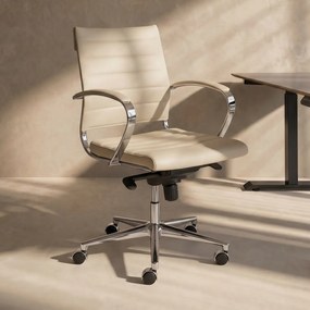 Design Bureaustoel Van Wit PU-leder
