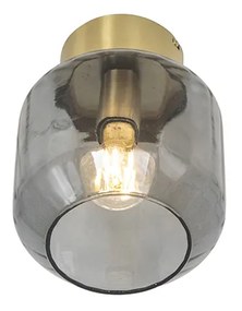 Smart plafondlamp messing met smoke glas incl. Wifi A60 - Stiklo