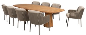 Capri Bernini dining tuinset 280x110xH75 cm 9 delig teak barrel terre 4 Seasons Outdoor
