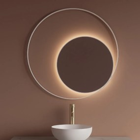 Gliss Design Kosmos spiegel rond met cirkel 90cm mat wit met handsensor