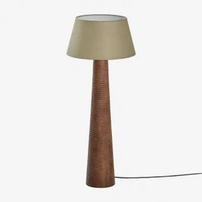 Malva Mangohouten Vloerlamp ↑70 Cm & Saliegroen Ø40 Cm Monaco - Sklum