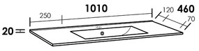 Sanituba Empoli wastafel keramiek met kraangat 100cm