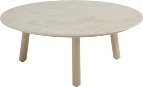 Taste by 4 Seasons Salute salontafel latte met rond keramisch tafelblad Ø 80 cm (H 30 cm) Loungetafel beige weerbestendig