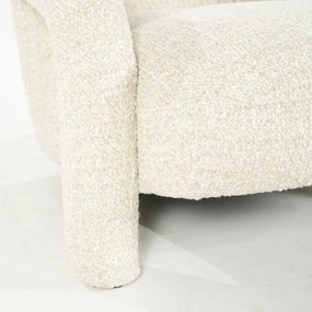 Eleonora Monica Design Fauteuil Beige Met Stoffen Armleuning