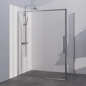 Brauer Season douchecabine met schuifdeur 140x100cm RVS