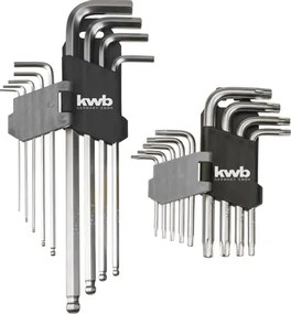 KWB Stiftsleutelset zeskant/torx 18-delig