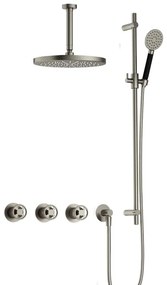 Hotbath Cobber IBSW70 Regendoucheset inbouw - 15cm plafondarm - 30cm ronde hoofddouche - 3 standen handdouche - glijstang - Geborsteld nikkel IBSW70GN1257