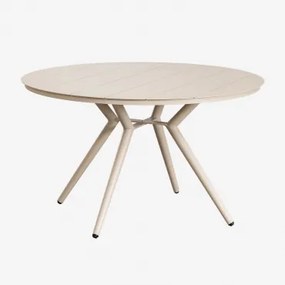 Ronde Aluminium Tuintafel Valerie Tapioca Beige & Ø125 Cm - Sklum