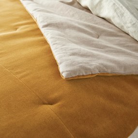 Gematelasseerd dekbed in effen fluwelen katoenen linnen, Velvet