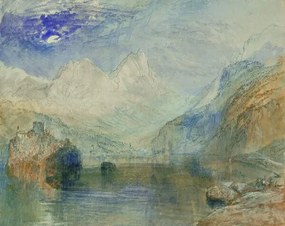 Turner, Joseph Mallord William - Kunstdruk The Lauerzersee with Schwyz and the Mythen, (40 x 30 cm)