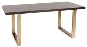 Kare Design Osaka Eettafel Donker Hout Met Goud - 180 X 90cm.