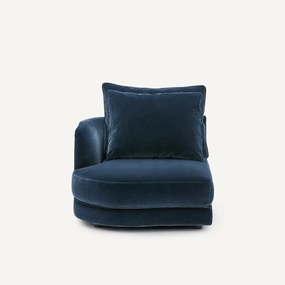 Halve bank links, afgerond, modulair, van fluweel, TIBERIO
