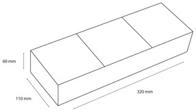 Differnz lade organizer 32x11x6cm grijs