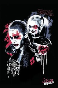 Kunstafdruk Suicide Squad - Harley en Joker