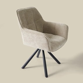 Beige Eetkamerstoel Met Stiksels