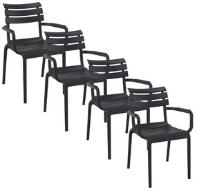 Garden Impressions Paris tuinstoel zwart - 4 stuks