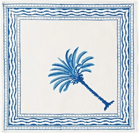 Handbedrukte stoffen servetten The Palms, 4 stuks