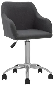 vidaXL Eetkamerstoelen draaibaar 2 st stof donkergrijs
