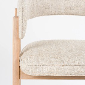 Zuiver Bright Eiken Eetkamerstoel Met Armleuningen Beige