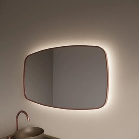 Gliss Design Epos spiegel met LED-verlichting 160x70cm horizontaal rosé koper
