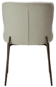 Dan-Form Glam Luxe Eetkamerstoel Boucle Wit En Antique Brass