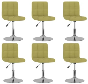 vidaXL Eetkamerstoelen draaibaar 6 st stof groen
