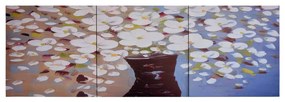 vidaXL Wandprintset bloemen in vaas 120x40 cm canvas meerkleurig