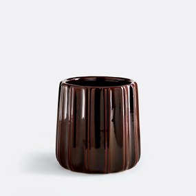 Bloempot van reliëfkeramiek, diameter 20 cm, LYNOA