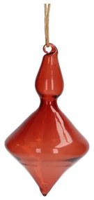Kerstbal, pegel, glas, roodbruin, 9,5 cm