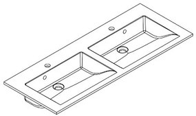 Allibert Slide wastafel met twee kraangaten 120cm