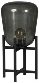ETH Tafellamp Benn - H70 Cm - Ø33 Cm - Rookglas En Zwart Metaal