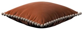 Dekoria Kussenhoes Wera met pompons, bruin-caramel 45 x 45 cm