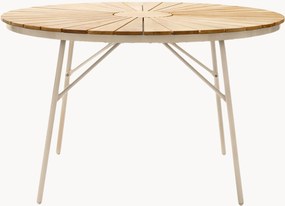 Ronde tuintafel Ellen met teakhouten tafelblad, in verschillende formaten