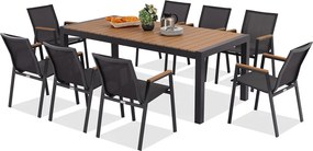 Aluminium tuinset met klaptafel Sorrento Garden Point antraciet