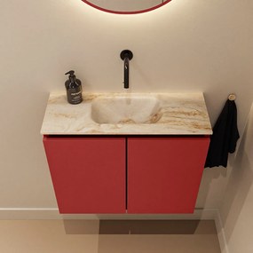 Mondiaz Ture DLux toiletmeubel 60cm fire met wastafel frappe midden zonder kraangat