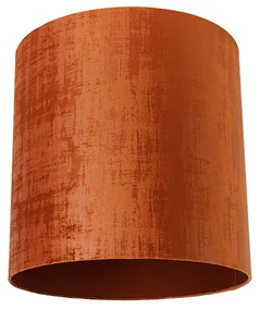 Stoffen Velours lampenkap rood cilinder 40/40/40 Klassiek / Antiek