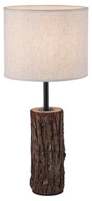Landelijke tafellamp hout met witte kap - Oriana Landelijk E27 rond Binnenverlichting Lamp